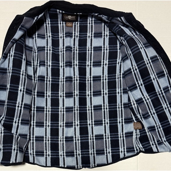 LEVI STRAUSS & CO - Mens XL Navy Blue Corduroy Fleece Lined Shirt Shacket Jacket - Picture 3 of 6